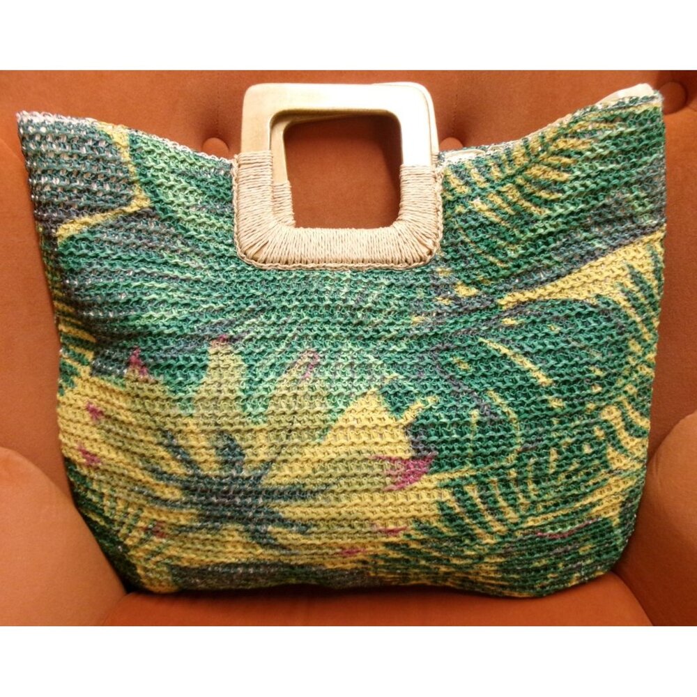 NEW Tropical Print Woven Small Tote by Natasha